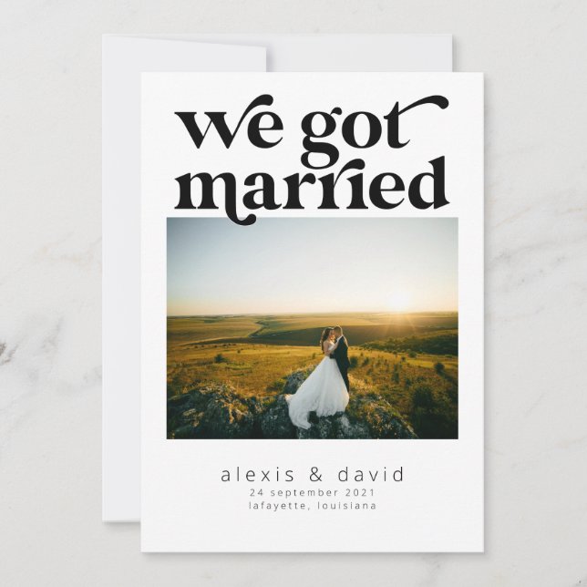 Faire-part Mariage de l'option Bold Retro (Devant)