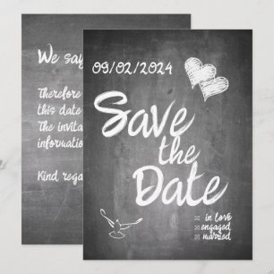 Faire-part Mariage de typographie de tableau noir
