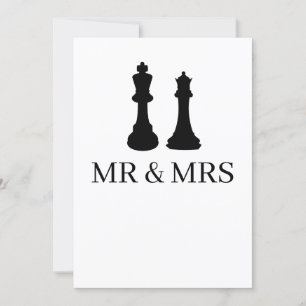Faire-part Mariage Des Pièces D'Échecs King Et Queen