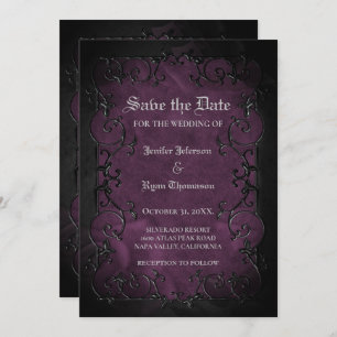 Faire-part Mariage d'halloween gothique enregistrer la date i