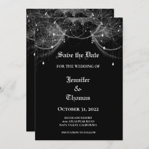 Faire-part Mariage d'halloween gothique enregistrer la date i