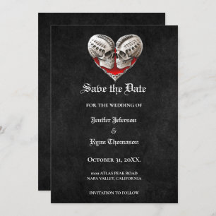Faire-part Mariage d'halloween gothique enregistrer la date i
