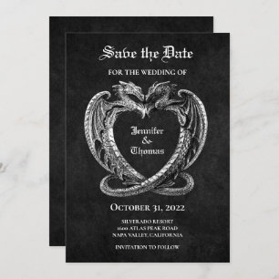 Faire-part Mariage d'halloween gothique enregistrer la date i