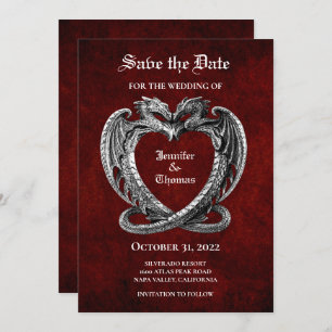 Faire-part Mariage d'halloween gothique enregistrer la date i