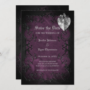 Faire-part Mariage d'halloween gothique enregistrer la date i