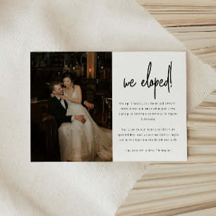 Faire-part Mariage Élopement Photo Script Minimaliste
