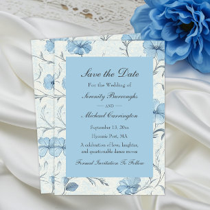 Faire-part Mariage Floral Blue Country Garden Enregistrer la 