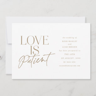 Faire-part Mariage Gold Script Love reporté Modifier la date