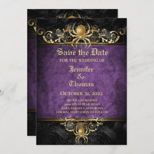 Faire-part Mariage gothique halloween enregistrer la date inv