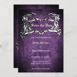 Faire-part Mariage gothique halloween enregistrer la date inv
