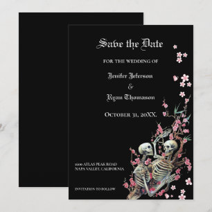 Faire-part Mariage gothique halloween enregistrer la date inv