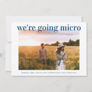 Faire-part Mariage Intime Reduit Photo Classique Bleu