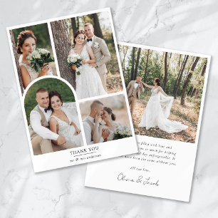 Faire-part Mariage minimaliste avec arche de 5 photos