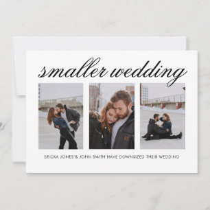 Faire-part Mariage minimaliste moderne 3 photos plus petites