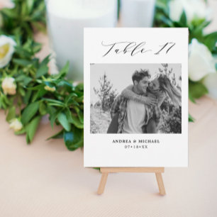 Faire-part Mariage minimaliste Tableau 17 Numéro et images ca
