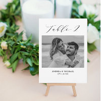 Mariage minimaliste Tableau 2 Numéro et images car