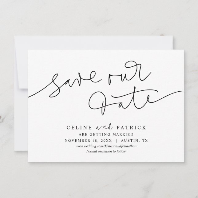 Faire-part Mariage moderne, économisez nos cartes  (Devant)