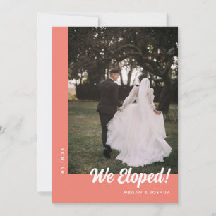 Faire-part Mariage moderne minimaliste en rose corail