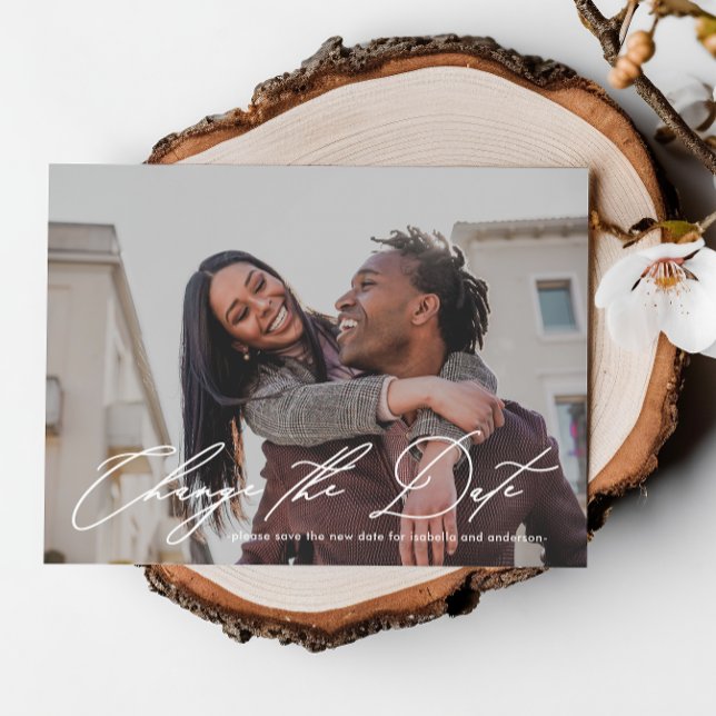 Faire-part Mariage Modifier la date avec une nouvelle photo (Créateur téléchargé)