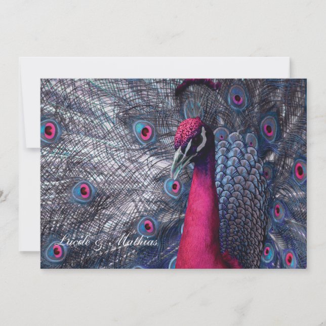 Faire-part mariage Paon (Devant)