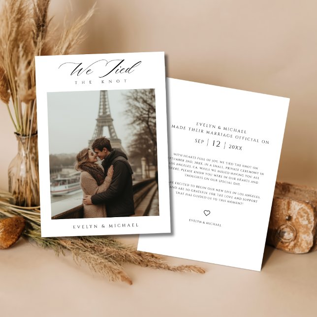 Faire-part Mariage par Élopement Moderne Nous Avons Noué Le N (Créateur téléchargé)