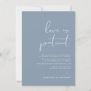 Faire-part Mariage photo Dusty Blue Minimalist Postponton