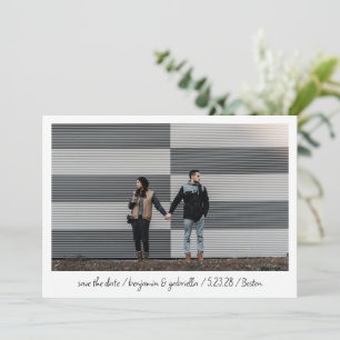 Faire-part Mariage photo minimaliste moderne de script