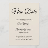 Faire-part Mariage reporté de la nouvelle date de