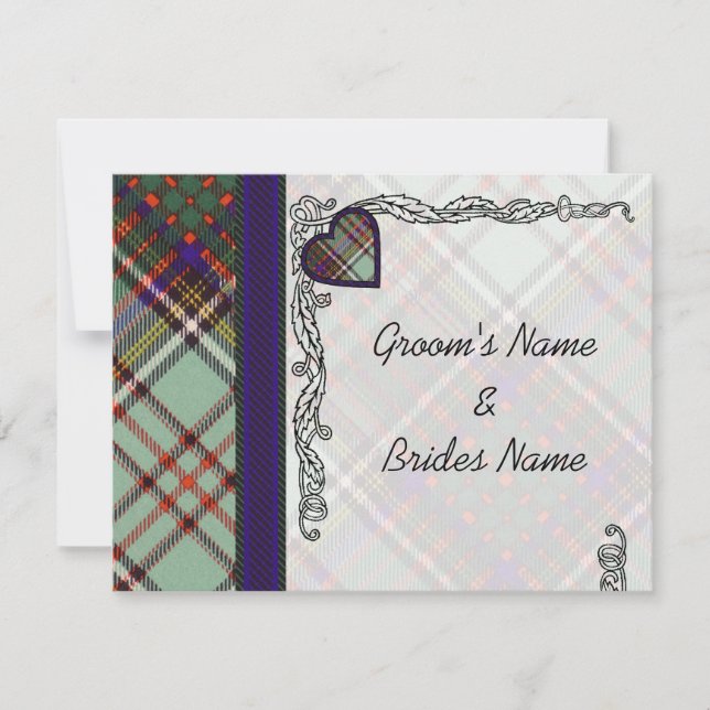 Faire-part mariage RSVP Anderson Tartan (Devant)