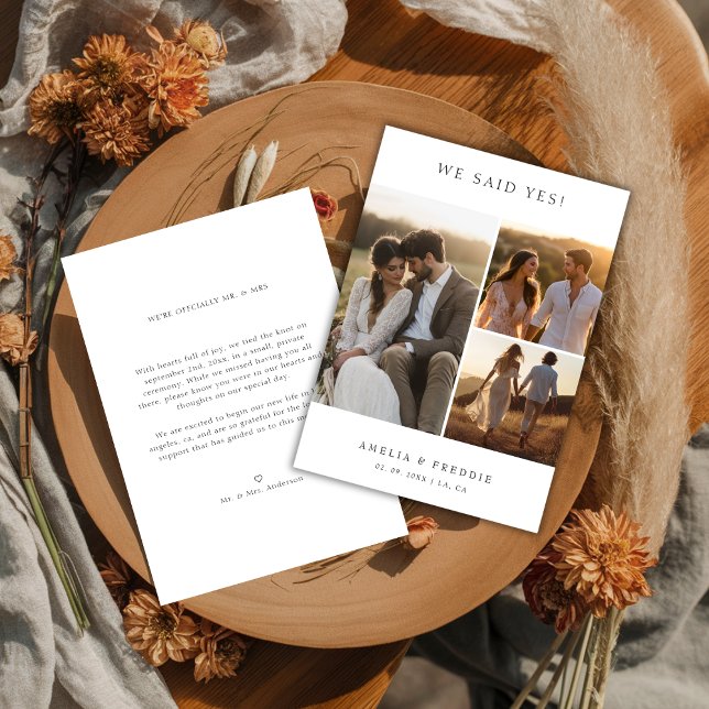 Faire-part Mariage Rustique Élégant Nous Avons Dit Oui Photo (Créateur téléchargé)