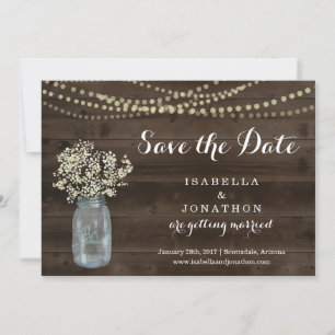 Faire-part Mariage rustique Enregistrer la date
