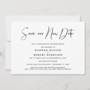 Faire-part Mariage Sauvegarder notre nouvelle date Postponeme