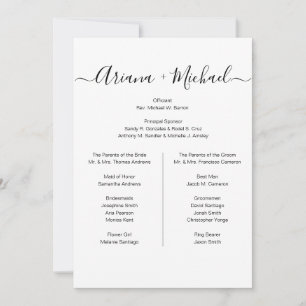 Faire-part Mariage simple minimaliste noir et blanc sur mesur