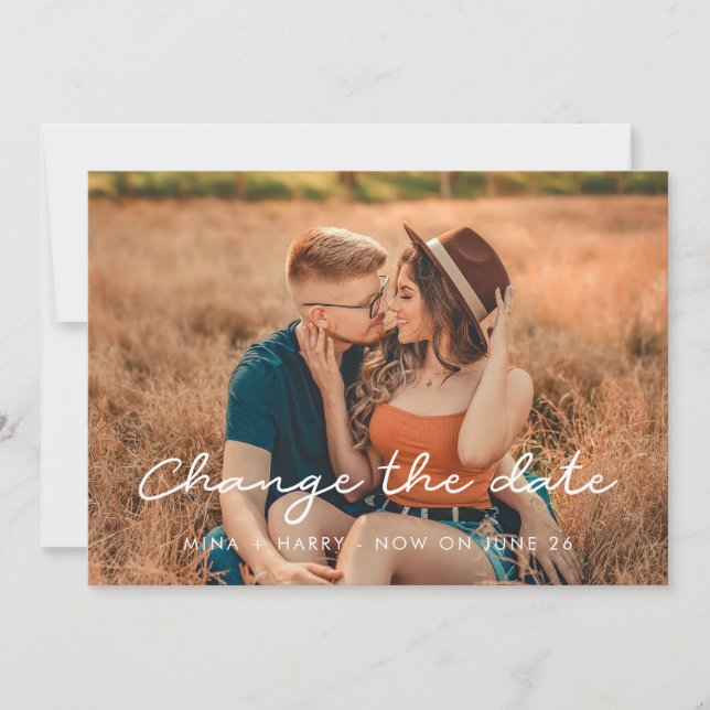 Faire-part Mariage simple Modifier la date (Devant)