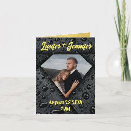 Faire-part Mariage sur mesure élégant moderne diamant doré