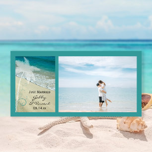 Faire-part Mariage Tropical De Plage Juste Marié