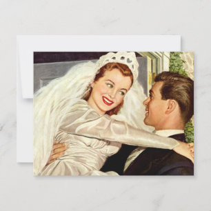 Faire-part Mariage vintage Nouveaux mariés, Mariée heureuse e