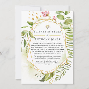 Faire-part Mariage virtuel de verdure cristalline géométrique