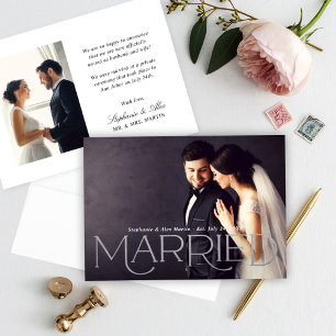 Faire-part Marié Elegant Silver Type Mariage Photo