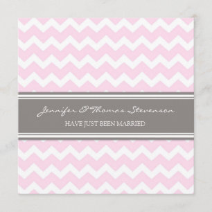 Faire-part marié rose gris de Chevron juste