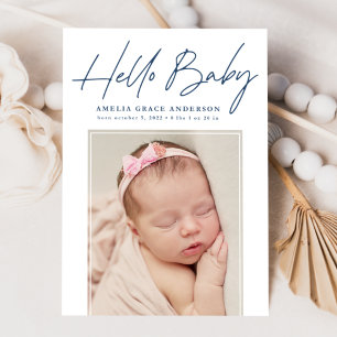 Faire-part Marine Hello Baby 2 Photo Naissance