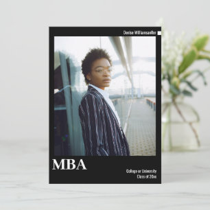 Faire-part MBA photo noir minimal