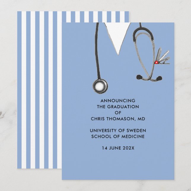 Faire-part Médicale d'études supérieures (Devant / Derrière)