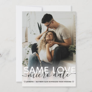 Faire-part Même Amour MICRO Date Mariage Typographie Photo