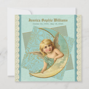 Faire-part Mémorial de la dentelle vintage de l'Ange victorie