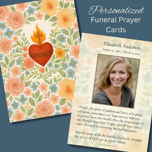 Faire-part Mémorial de prière funéraire catholique du Sacré-C