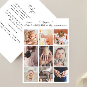 Faire-part Merveilleux temps Simple multi photo naissance béb