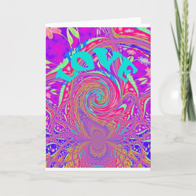 Faire-part Mesmerizing Whirlpool Love Cyan Texte art Graphiqu (Devant)