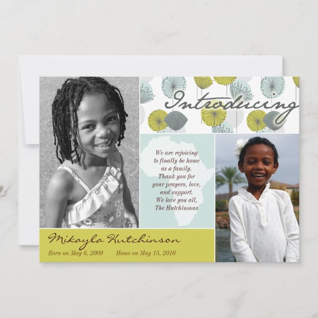 Faire-part Message Afrique : Retro Puffs (Devant)