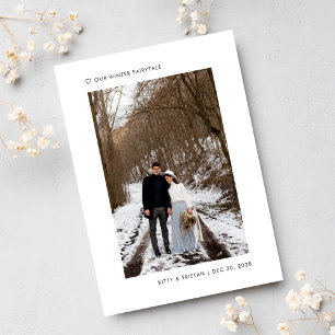 Faire-part Minimal moderne Nous Avons Elopé Mariage d'hiver d